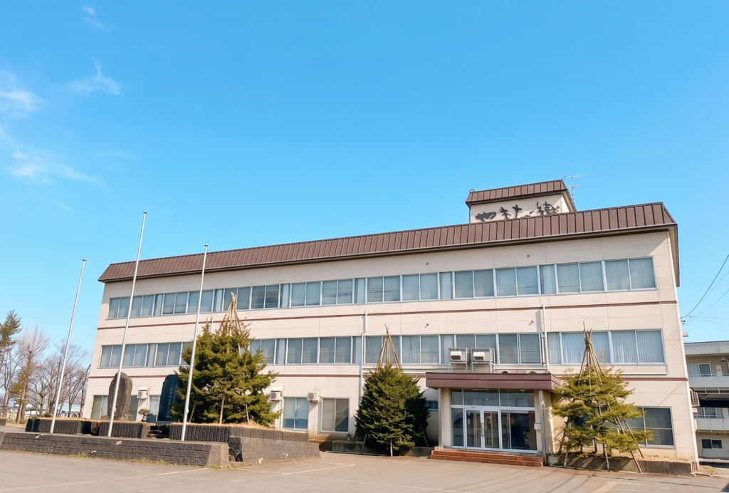 本塩沢・塩沢織を製造する工房・やまだ織の工場の外観