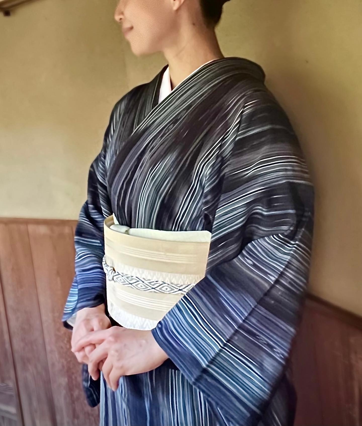 明石ちぢみのコーディネート
